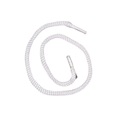 Шнур с наконечниками "крючок-прозрачный" для пакетов, Белый, 4 мм, длина 35 см, 100 шт