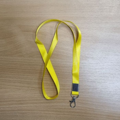 Лента для бейджа Стандарт; с карабином; со скобой; фиолетовая, ширина 15 мм, длина 80 см