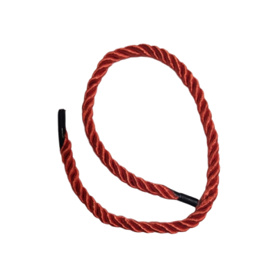 Шнур с наконечниками 5 мм красный кручёный, L-35 см, крючок черный (100шт)