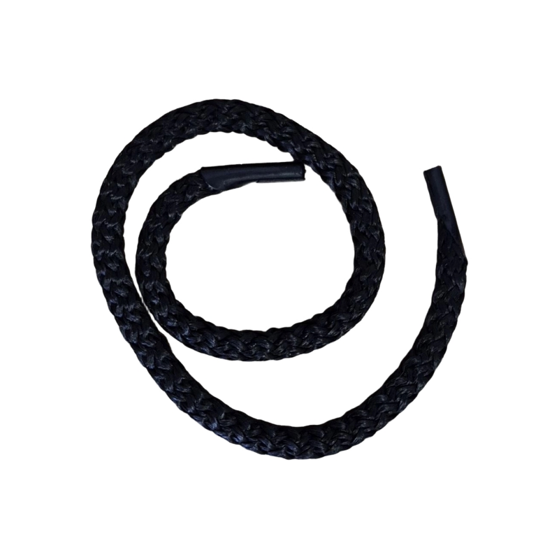 Шнур с наконечниками "крючок-чёрный" для пакетов, Чёрный, 6 мм, 100 шт