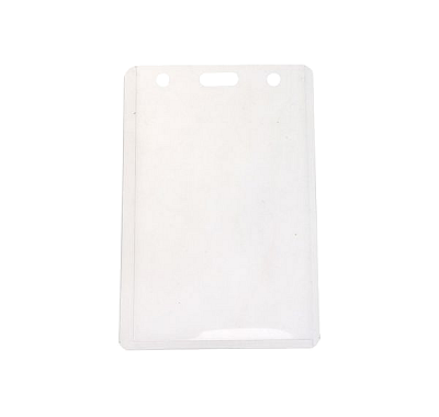 Бейдж вертикальный 106х155, 400 мкм жёсткий (вставка 90х130) евроотверстие+2 круглых